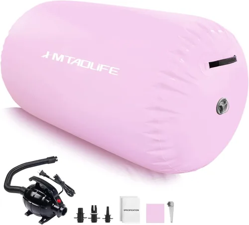 Miniatura 10 de Gymnastics Air Roller Air Barrel, Inflatable Tumble Roller Mat, Air Roller Gymnastics Barrel Kids Back Somersault Backbend Trainer for Yoga Training