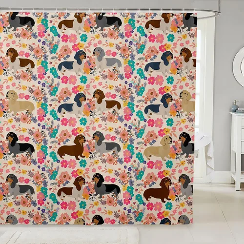 Miniatura 32 de Highland - Cortina de ducha impermeable con flores de vaca, 72 pulgadas de ancho x 72 pulgadas de largo, cortina de ducha de acuarela de ganado