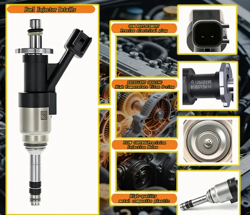 Miniatura 3 de Juego de 8 piezas de inyectores de combustible OEM FJ1217 12668390 2014-2018 de reemplazo para Chevrolet Chevy Silverado 1500 2500 Tahoe Suburban
