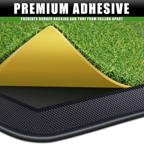 Miniatura 3 de CHAMPKEY Alfombrilla de Golf de Doble Césped Viene con 9 Tees de Golf y 1 Tee de Goma Alfombrilla de Práctica de Golf con Respaldo de Goma