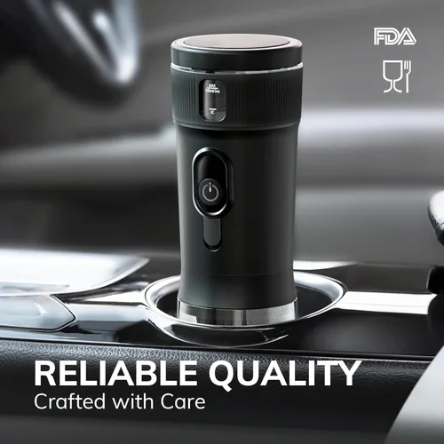 Miniatura 2 de Máquina de café expreso portátil de 100 W con autocalentamiento y lista para el automóvil, compatible con cápsulas NS y café molido, ideal