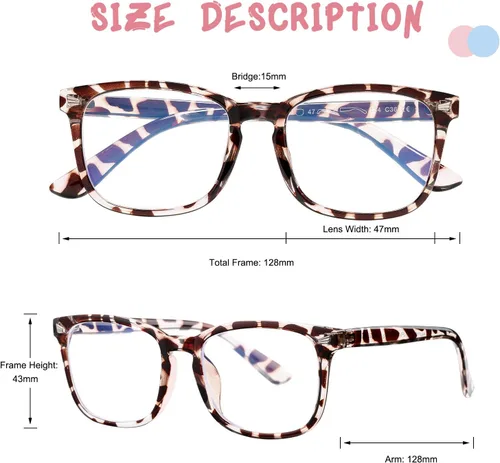 Miniatura 4 de COASION Gafas de pantalla azul para niños de 3 a 12 años, paquete de 3 gafas de bloqueo de luz azul para niñas y niños, anteojos falsos