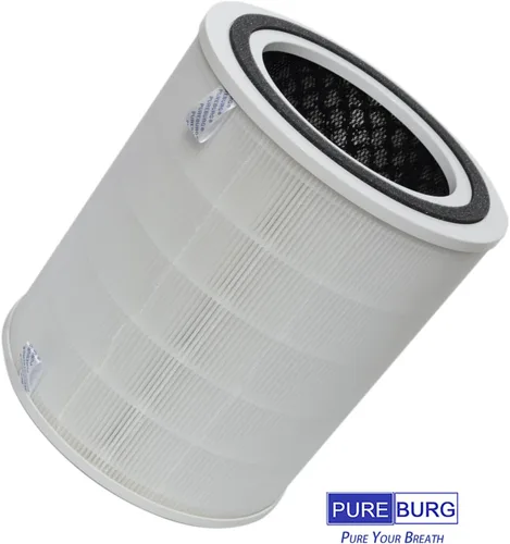 Miniatura 3 de PUREBURG DH02FT Filtro de repuesto compatible con purificadores de aire DH Lifelabs Aaira + HEPA y Sciaire + HEPA, H13 HEPA carbón activado 3 etapas