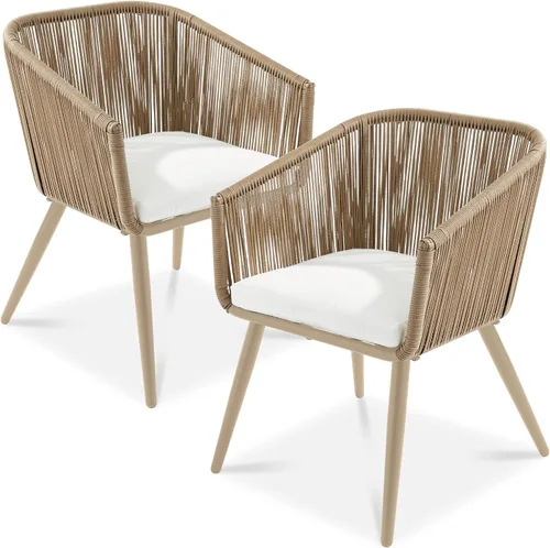 Miniatura 11 de Best Choice Products Juego de 2 sillas de comedor de patio, asientos al aire libre para patio trasero, junto a la piscina, balcón con diseño