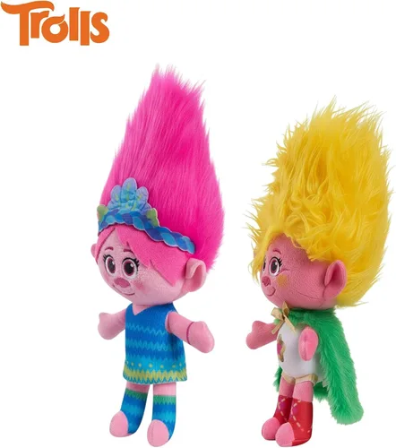 Miniatura 4 de DREAMWORKS TROLLS Unidos 8 pulgadas Conjunto de 2 piezas de peluche pequeño Poppy y Viva, animales de peluche, regalos para medias navideñas