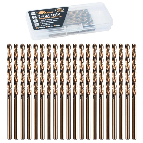Miniatura 12 de (20PCS) Broca de cobalto de 1/8", brocas de metal HSS M35 para acero, acero inoxidable, hierro fundido, plástico duro y madera