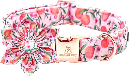 Miniatura 14 de Lionheart glory Collar de perro con flor, collar de perro azul con flores, collar de verano para perro niño o niña, suave, duradero, ajustable