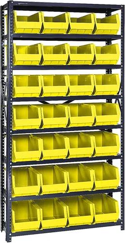 Miniatura 251 de Quantum QSBU-245BK Heavy Duty Shelving Unit with (7) Shelves and (24) QUS245 Black Bins for Garage Warehouse Storage Distribution 400 lb Load