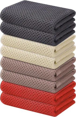 Miniatura 187 de Kitinjoy - Paños de cocina de 100 % algodón, tela de tejido gofrado, paño de limpieza ultrasuave, absorbente y de secado rápido. Gris Oscuro