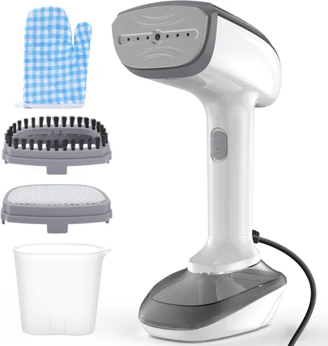 Miniatura 9 de Vaporizador de tela portátil potente - 1800W con placa de calentamiento rápido de cerámica, planchado y removedor de arrugas 2 en 1, boquilla