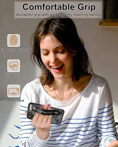 Miniatura 7 de Compatible para Samsung Galaxy S23 Funda Bonita con Correa Soporte Dedo Kickstand, Fundas de Silicona Geniales de Diseñador Funda Cover - Mariposa