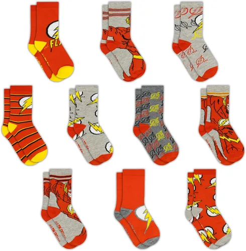 DC Comics Calcetines para niños paquete de 10 calcetines para niños calcetines para niños pequeños con The Batman Superman Wonder Woman y Flash