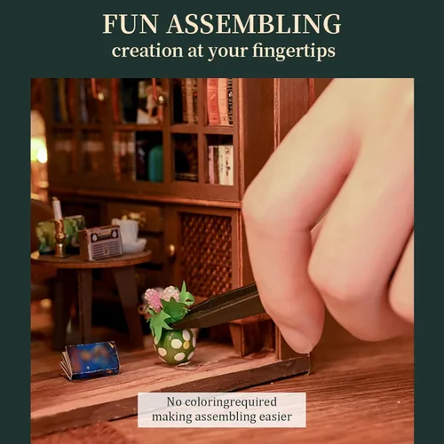 Miniatura 2 de Kits de rincón de libros para adultos, kit de sujetalibros 3D 2026, kit de construcción de modelo de casa de libro mágico, decoración con sensor