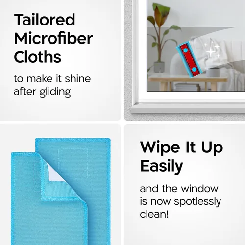 Miniatura 3 de Tyroler Bright Tools Paños de limpieza de microfibra de repuesto de alta calidad, diseñados exclusivamente para el limpiador magnético de ventanas