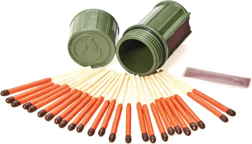 Miniatura 6 de Kit de cerillos a prueba de tormentas UCO con estuche impermeable, 25 cerillos a prueba de tormentas y 3 mecheros Verde oscuro