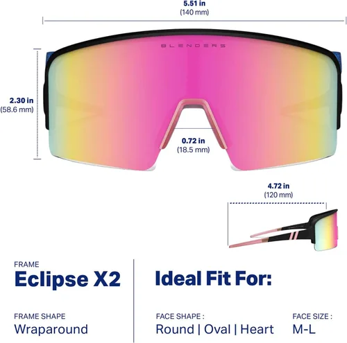 Miniatura 56 de Blenders Eyewear Eclipse X2 - Gafas de sol polarizadas - Lente envolvente - 100% protección UV - Para hombres y mujeres