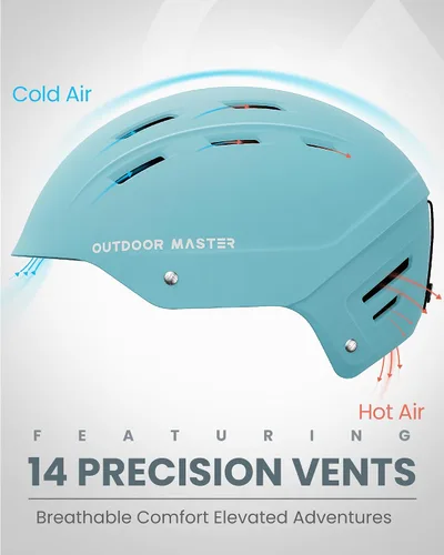 Miniatura 4 de OutdoorMaster Kelvin II - Casco de esquí para deportes de nieve, casco de snowboard para hombres, mujeres y jóvenes menta (MATTE MINT)
