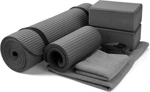 Miniatura 11 de BalanceFrom 7-Piece Yoga Set with 71x24x0.5 Inches Extra Thick Mat and Carrying Sling – Includes 2 Blocks, Stretch Strap, 2 Towels, and Knee Pad for