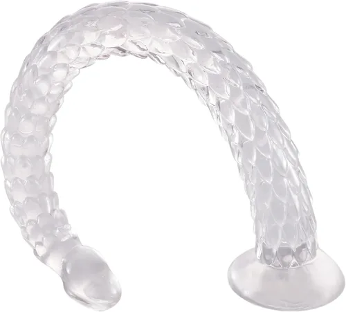 Consoladores anales de dragón flexible de 19.3 pulgadas, juguetes sexuales para mujeres, transparente