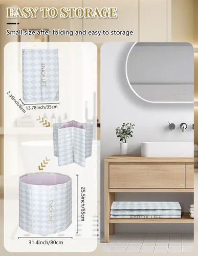 Miniatura 3 de Bañera portátil para adultos, bañera plegable independiente para ducha, bañeras de hielo caliente con espuma térmica gruesa para mantener
