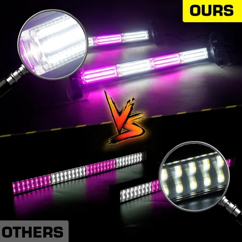 Miniatura 4 de Barra de luces estroboscópicas de advertencia intermitentes de emergencia de 2 x 17.7 pulgadas con controlador de pantalla digital, 20 patrones
