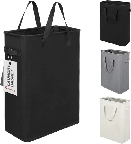 Miniatura 14 de Cesta para la ropa sucia delgada con asas, cesta plegable para la ropa sucia, bolsa estrecha para ropa sucia, cesta plegable para ropa sucia, 45