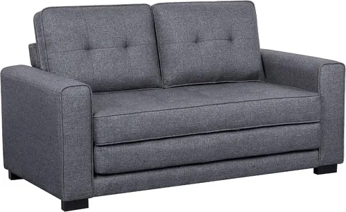 Miniatura 8 de Container Furniture Direct Sofá cama de lino de mediados de siglo para sala de estar, con brazos cuadrados, 58 pulgadas, color marfil