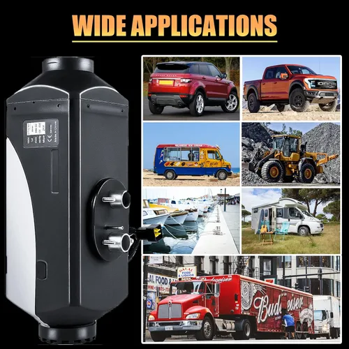 Miniatura 7 de WAYSKA - Calentador de aire diésel de 12 V, 1.3 galones, 2 kW, silenciador, calentador de estacionamiento diésel con termostato LCD y control remoto