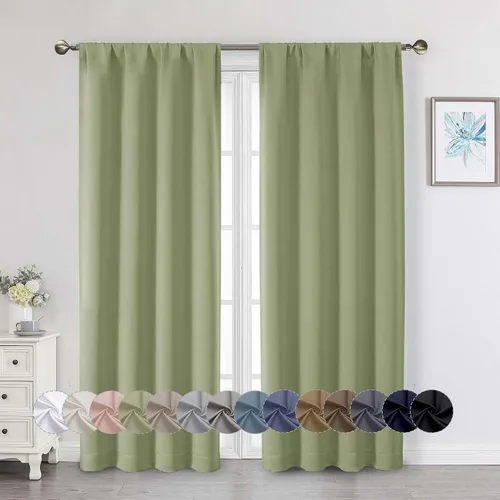 Miniatura 236 de Cortinas opacas para dormitorio, sala de estar, juego de 2 paneles de 54 pulgadas de largo, cortinas de oscurecimiento de habitación con aislamiento