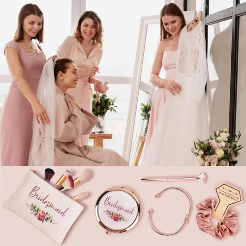 Miniatura 5 de CARAKNOTS Caja de regalo de propuesta de dama de honor, juego de regalo de dama de honor, caja rosa para damas de honor para boda, novia, despedida