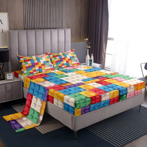 Miniatura 9 de Feelyou Juego de sábanas para niños con diseño de aguacate, ropa de cama bonita con frutas para niños y niñas, 1 sábana encimera y 1 sábana bajera