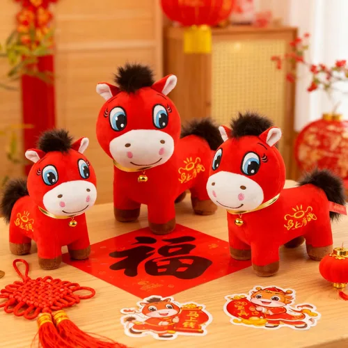 Miniatura 6 de Peluche de Año Nuevo Chino del Caballo 2026, ideal para decoración del hogar, mascota de recuerdo para adornos de automóvil, hogar, oficina, tienda