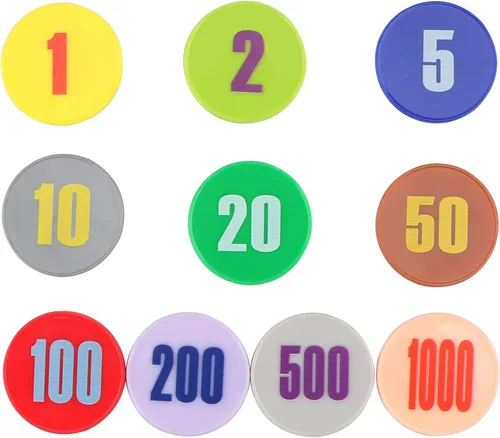 Miniatura 6 de Juego de 100 fichas de póquer – Monedas circulares de plástico de 1.58 pulgadas para juegos y contar, 0.16 oz cada una, accesorios perfectos