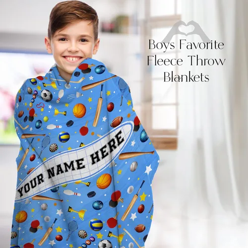 Miniatura 3 de Manta personalizada para niños y niñas Manta de atleta suave y cálida Manta personalizada para niños Manta personalizada para viajes Manta