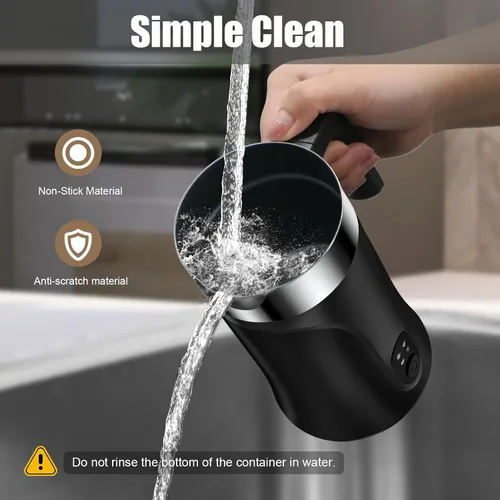 Miniatura 7 de Espumador de leche, espumador de leche 4 en 1 y vaporizador, máquina automática de espuma fría y caliente de 10.1 onzas líquidas, espumador de leche