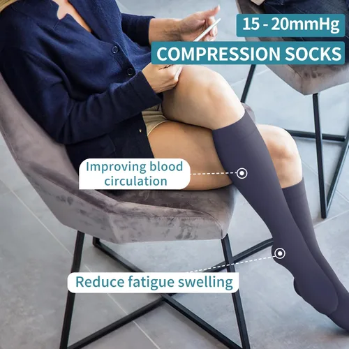 Miniatura 26 de Calcetines de compresión para mujeres y hombres (3 pares) – El mejor apoyo para enfermeras, correr, senderismo, recuperación y calcetines de vuelo