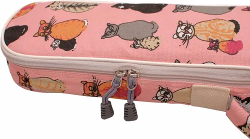 Miniatura 5 de MUSIC FIRST Funda de lona para ukelele MISS CAT para ukelele, correas de hombro dobles, diseño original