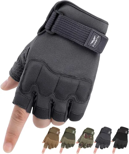 Miniatura 11 de FIORETTO Guantes sin dedos, guantes de medio dedo para conducción, ciclismo, tiro, caza, motocicleta, escalada, trabajo al aire libre 215801
