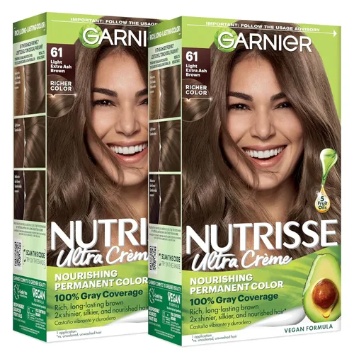 Miniatura 47 de Garnier Nutrisse - Tinte permanente en crema nutritiva para el cabello, 73 rubio dorado oscuro (Honey Dip), 2 unidades (el empaque puede variar)