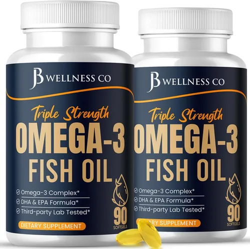 Miniatura 7 de Aceite de pescado Omega 3 Triple Strength 3750 mg - EPA y DHA - Más de 3000 mg de ácidos grasos omega-3 - 1350 mg EPA + 900 mg DHA - Los mejores