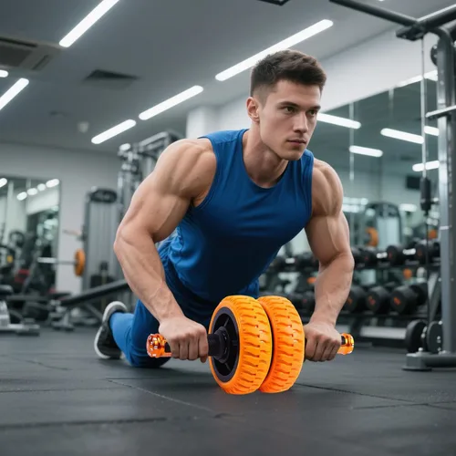 Miniatura 7 de Rueda de rodillo abdominal, rueda de ejercicio de entrenamiento de fuerza de 6 pulgadas para hombres, mujeres y principiantes, equipo de fitness