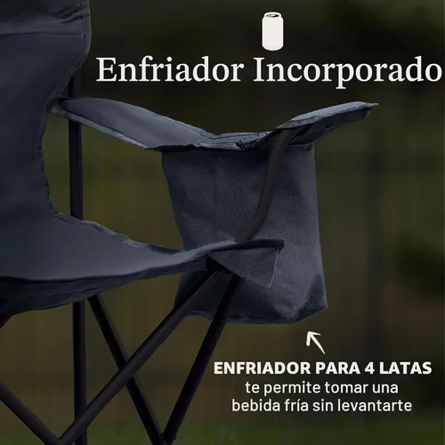 Miniatura 3 de Coleman Portable Camping Chair with 4-Can Cooler, Cushioned Seat & Back with Side Pockets & Cup Holder, Carry Bag Included, Great for Camping, Negro