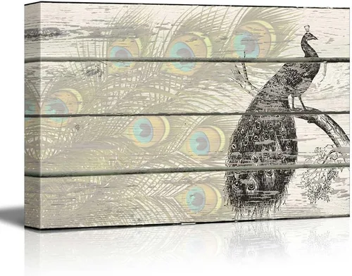 Miniatura 23 de wall26 - Obra de arte con estampado de madera de ciervo en bosque de abedules - Lienzo rústico para pared, arte para el hogar - 16 x 24 pulgadas