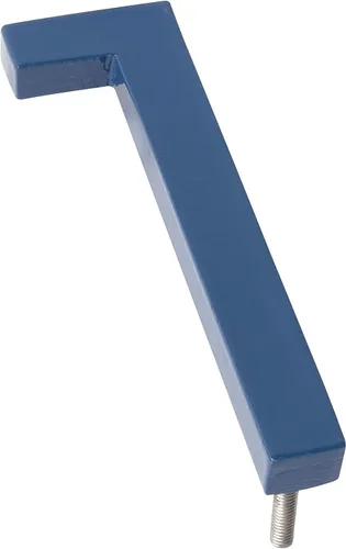 Montague Metal Products MHN-04-F-SB1-1 Números de casa de dirección flotantes modernos de aluminio cepillado sólido, 4 pulgadas, azul marino