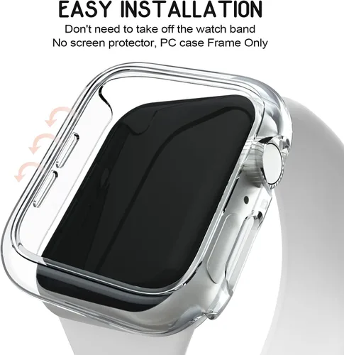 Miniatura 3 de Mugust Paquete de 4 unidades compatibles para carcasa Apple Watch 1.496 pulgadas Series 3 2 1, carcasa rígida de PC parachoques marco de protección