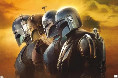 Miniatura 9 de Trends International Star Wars: The Mandalorian Season 3 - Póster de pared de cascos, 22.37 x 34.00 pulgadas, versión enmarcada en blanco