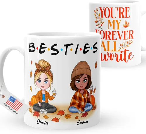 Miniatura 15 de Taza personalizada de mejores amigas - Taza de té o café personalizada - Regalo para mejores amigas - Personalizable con nombre y cita - Taza