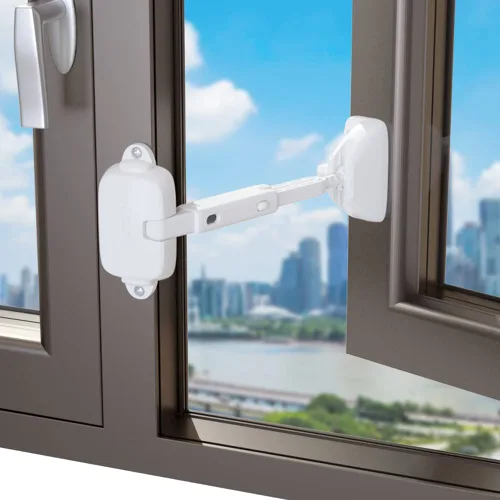 EUDEMON Paquete de 1 restrictor de ventana a prueba de niños para aluminio, madera, marcos de ventana de metal, cerradura de ventana de seguridad