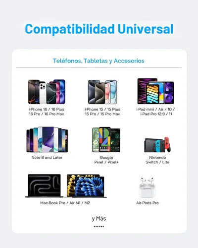 Miniatura 7 de CXX Cargador rápido para iPhone 17/16/15 [paquete de 3] Cargador de pared USB C de 20 W con cable C a C de 6 pies compatible con iPhone 17/16/15