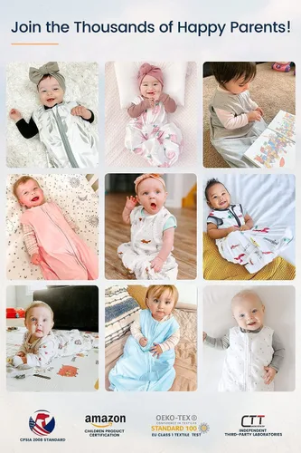 Miniatura 7 de TotAha - Saco de dormir para bebé de 0 a 3 meses, paquete de 3 unidades, ligero, súper suave y seguro, manta vestible para bebé, bolsa de dormir